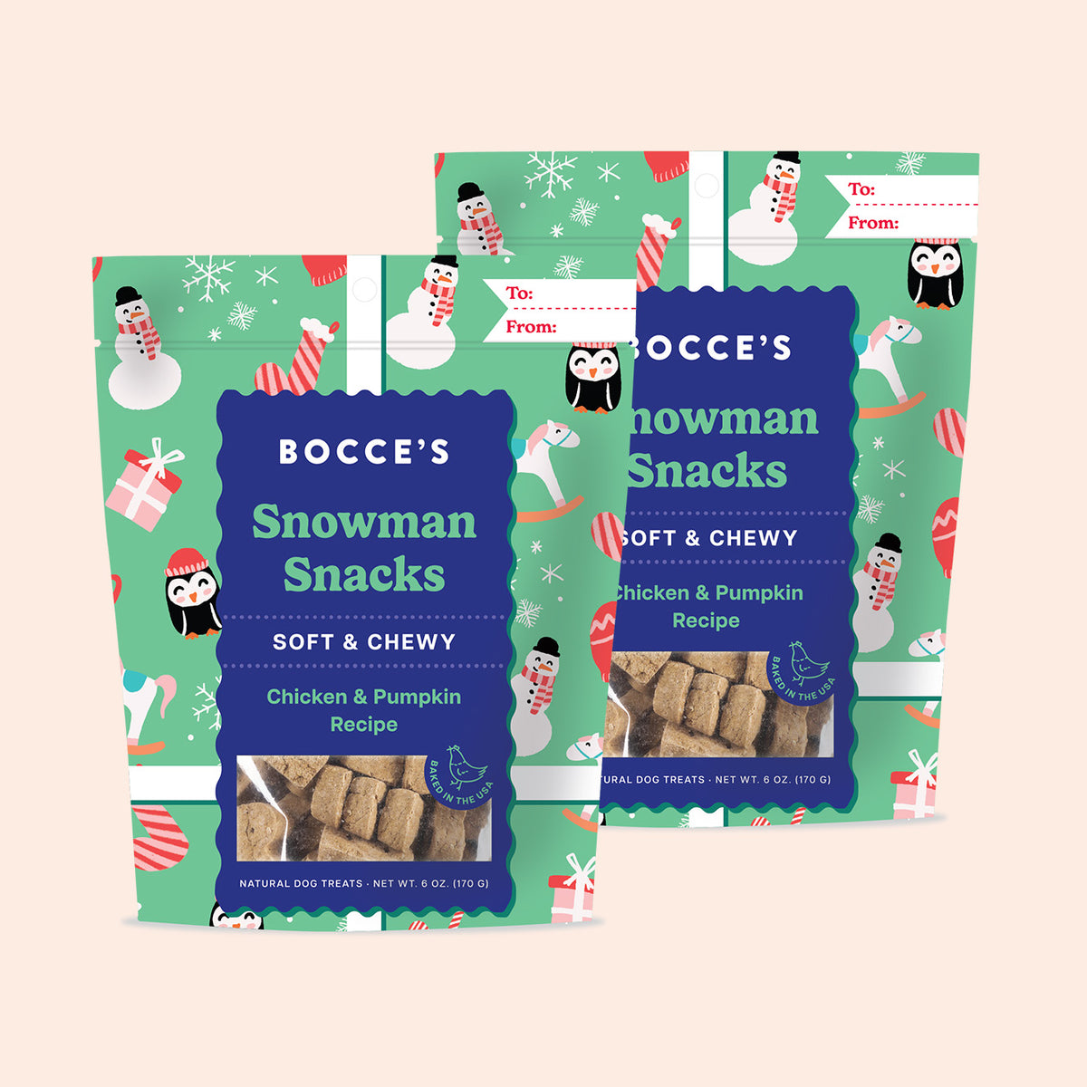 Snowman Snacks 2-pack – Bocce's Bakery
